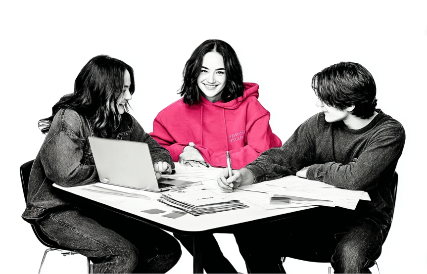 IdeoDigital - Estudiantes trabajando con tecnología